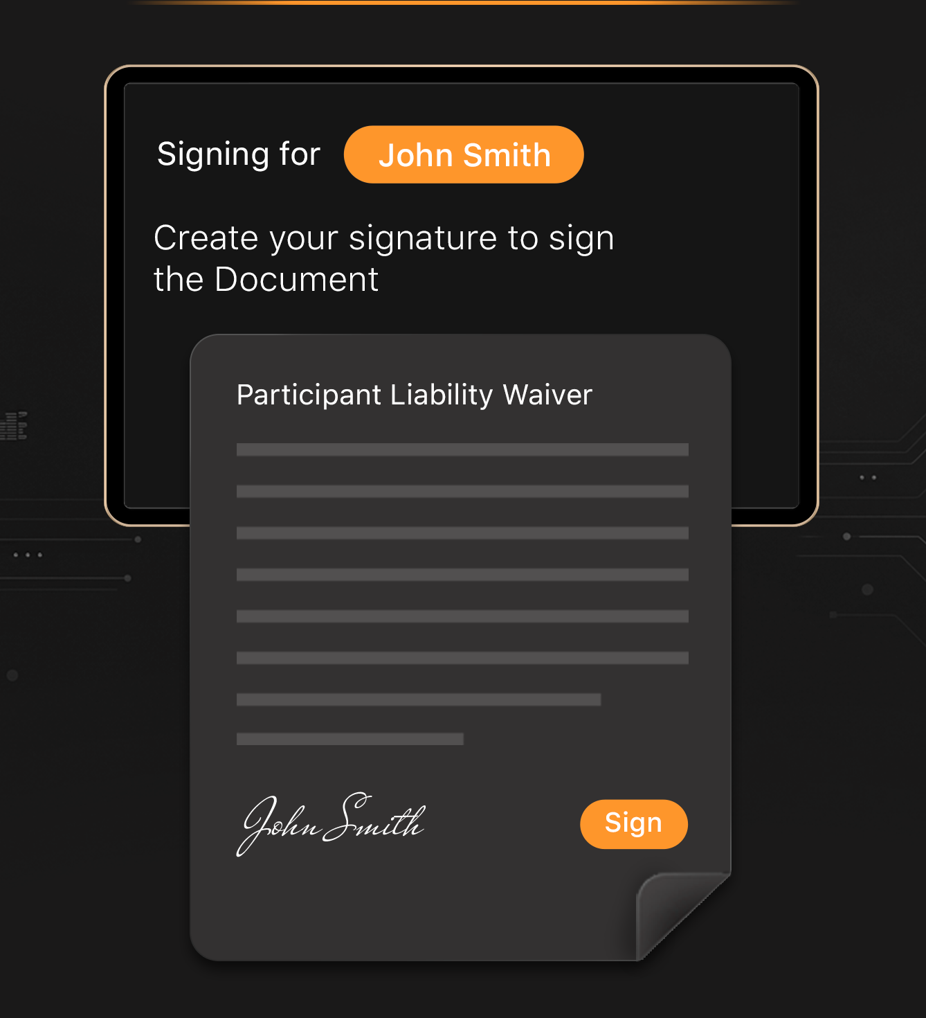 Waiver signing at checkout using online waiver software for sports clubs