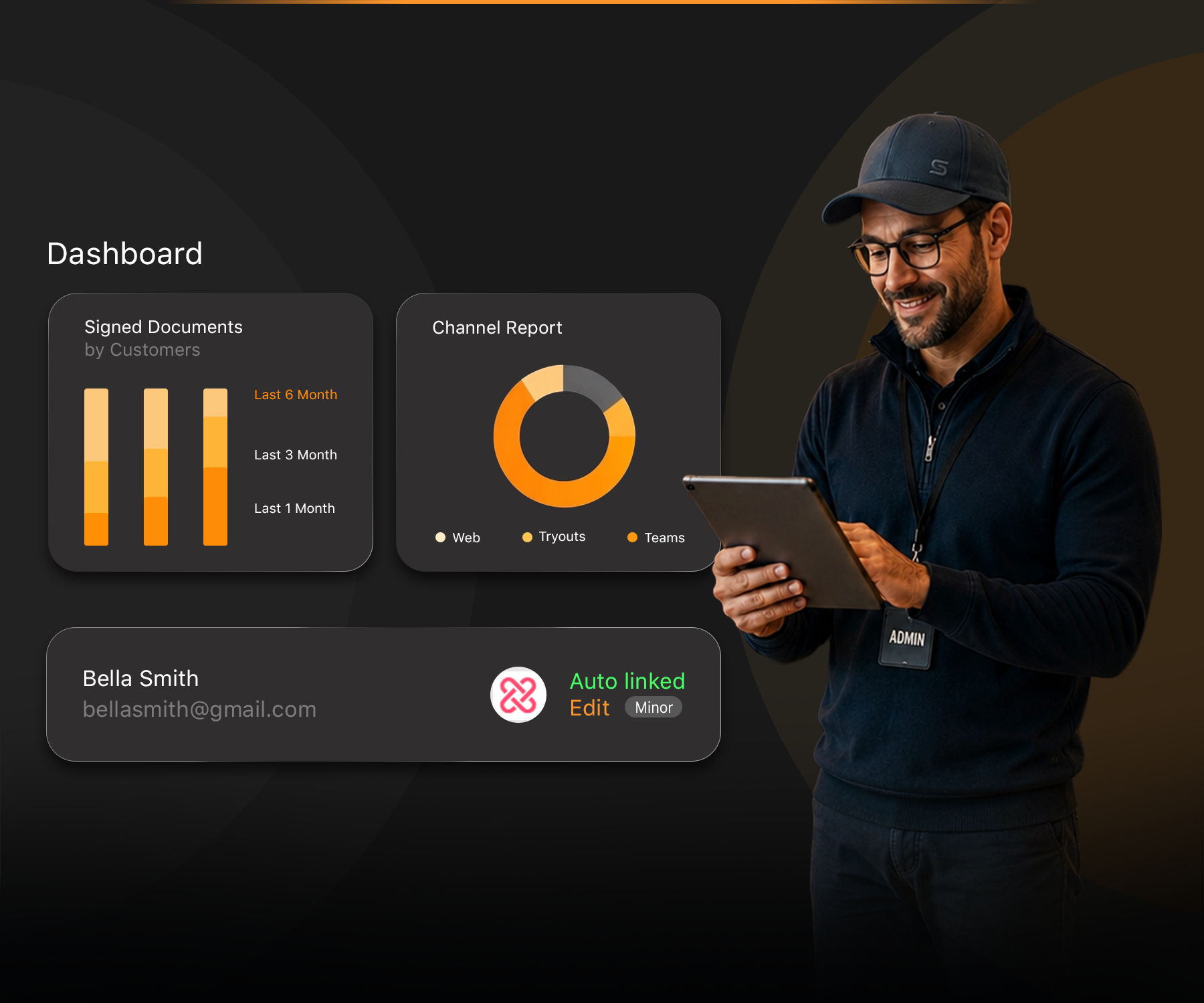 Team sports check-in & waiver system with real-time visibility into waiver activity