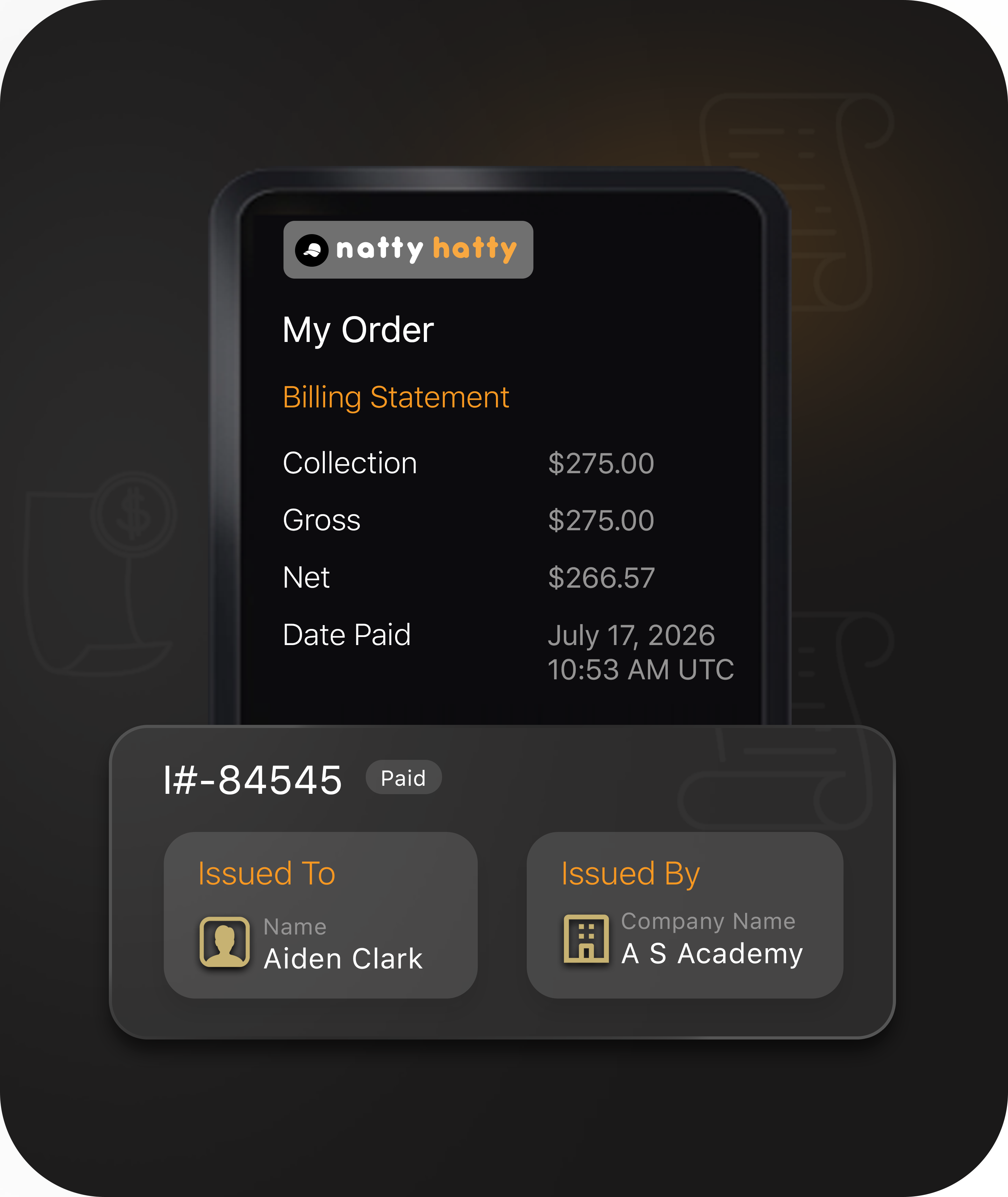 Sports finance management interface with automated invoices, payment status tracking, and balance management for finance teams.