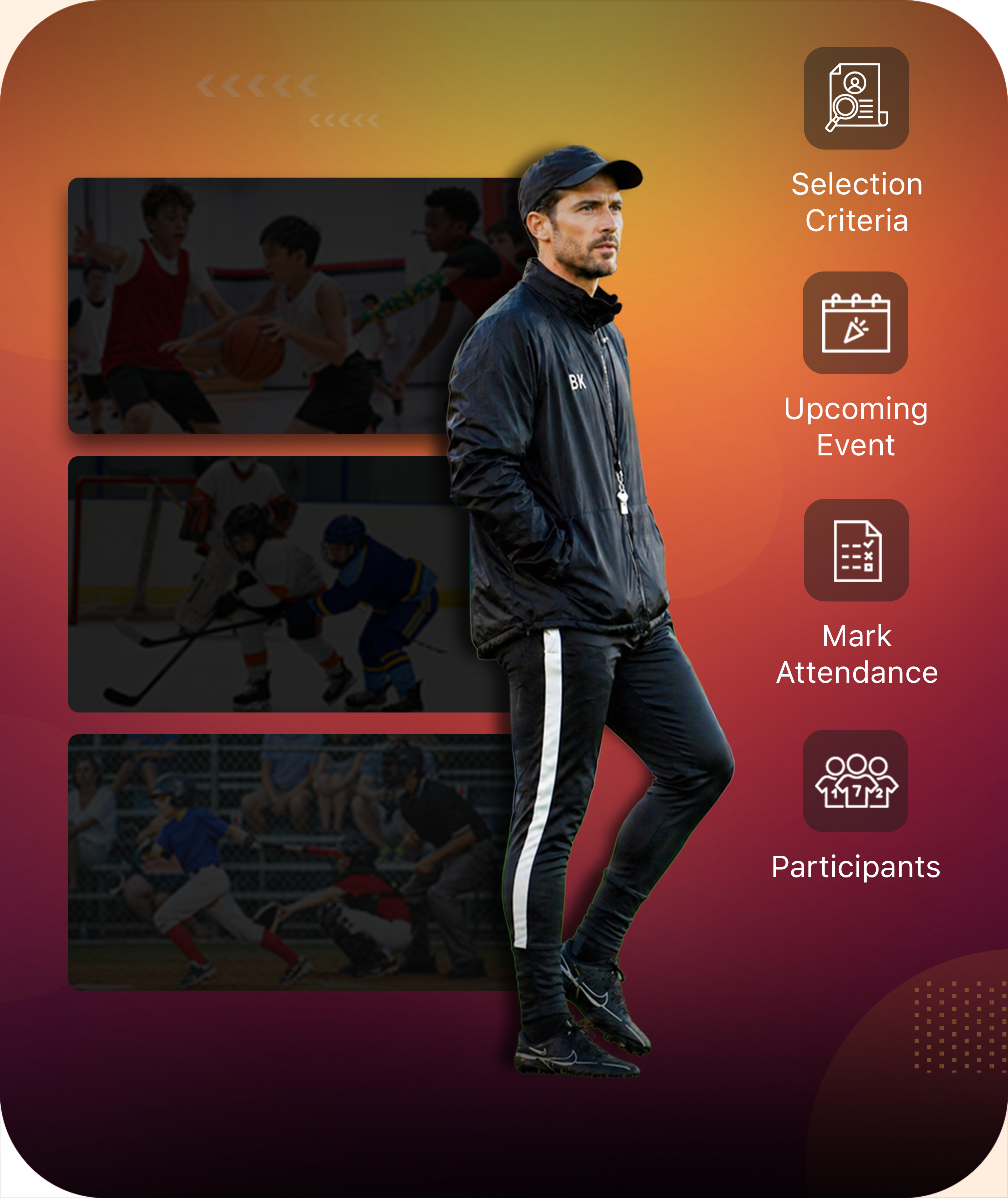 Integrated coaching platform for managing team schedules, tracking player presence, and organizing practice sessions.